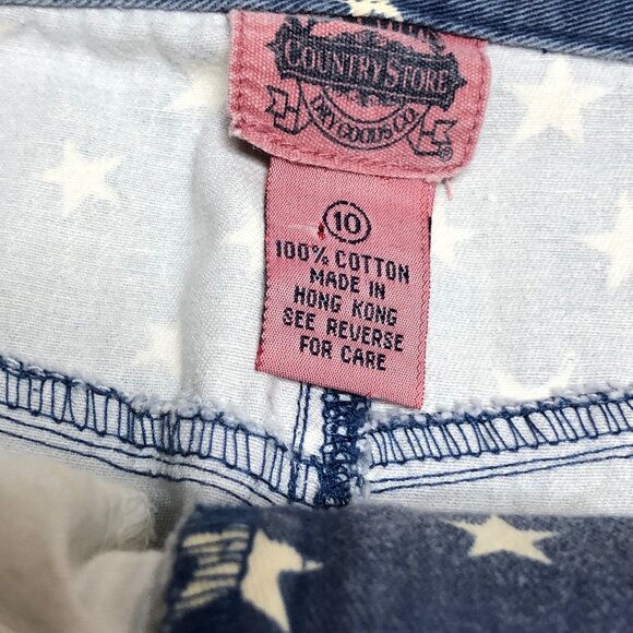 Vintage Country Store Blue Denim‎ Star Print Skirt Size 10 - Picture 5 of 5